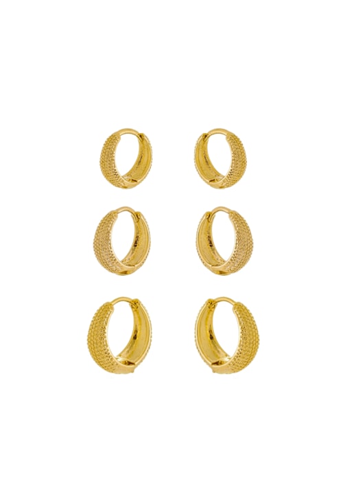TRIO DE ARGOLINHA CLICK NO OURO BM412-O