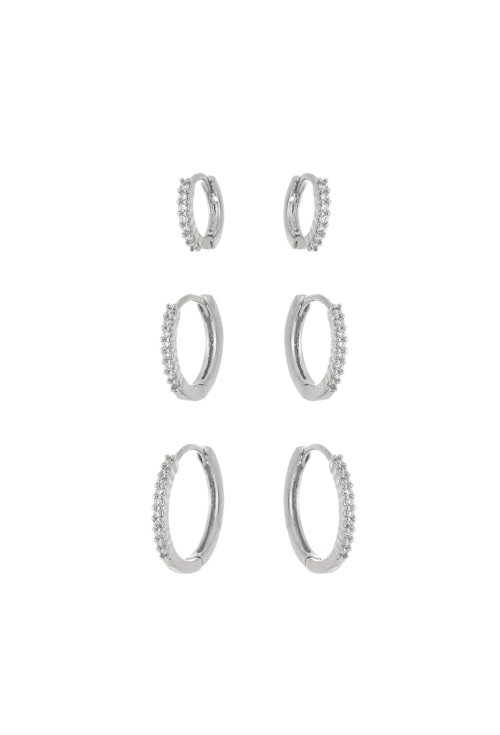 TRIO DE ARGOLINHA COM ZIRCÔNIAS CRISTAL NO RÓDIO BM883-R TRIO DE ARGOLINHA COM ZIRCÔNIAS CRISTAL NO RÓDIO BM883-R
