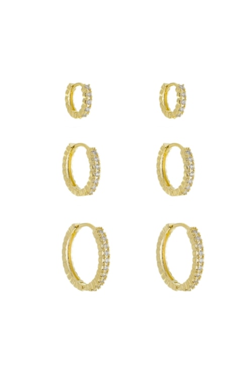 TRIO DE ARGOLINHAS COM ZIRCÔNIA CRISTAL BM1756-O TRIO DE ARGOLINHAS COM ZIRCÔNIA CRISTAL BM1756-O