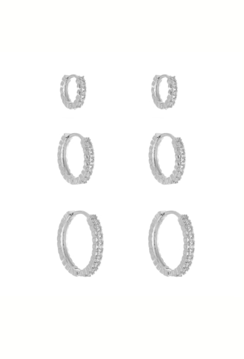 TRIO DE ARGOLINHAS COM ZIRCÔNIA CRISTAL BM1756-R TRIO DE ARGOLINHAS COM ZIRCÔNIA CRISTAL BM1756-R