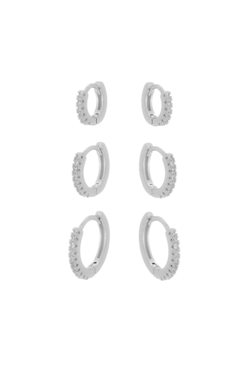 TRIO DE ARGOLINHAS CRAVEJADAS BM998-R