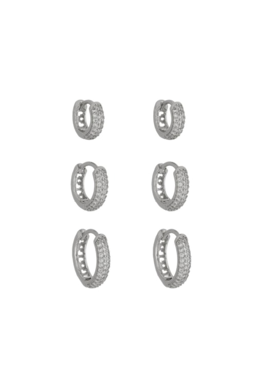 TRIO DE ARGOLINHAS CRAVEJADAS EM ZIRCÔNIAS BM1507-R TRIO DE ARGOLINHAS CRAVEJADAS EM ZIRCÔNIAS BM1507-R