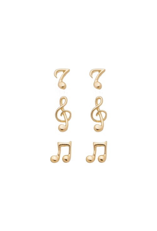 TRIO DE BRINCO NOTAS MUSICAIS BM471-O