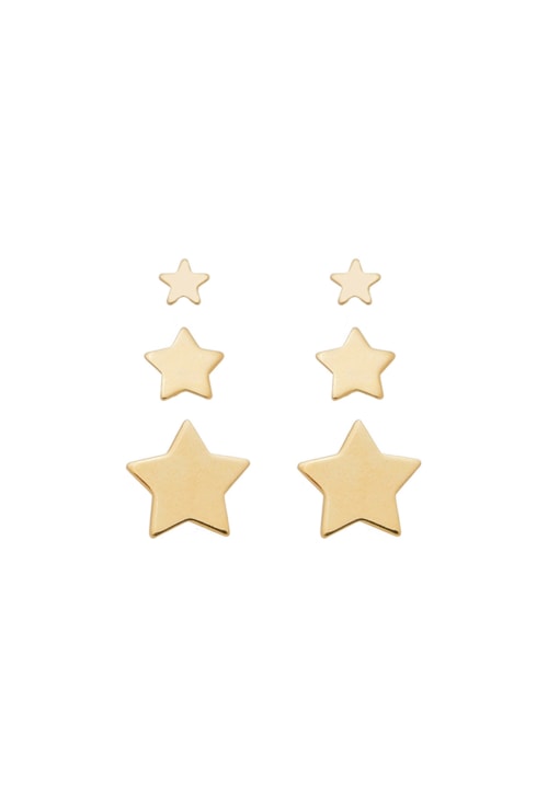 TRIO DE BRINCOS DE ESTRELAS NO OURO BM480-O TRIO DE BRINCOS DE ESTRELAS NO OURO BM480-O
