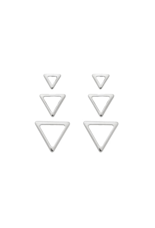 TRIO DE BRINCOS DE TRIÂNGULO VAZADO NO RÓDIO BM483-R TRIO DE BRINCOS DE TRIÂNGULO VAZADO NO RÓDIO BM483-R