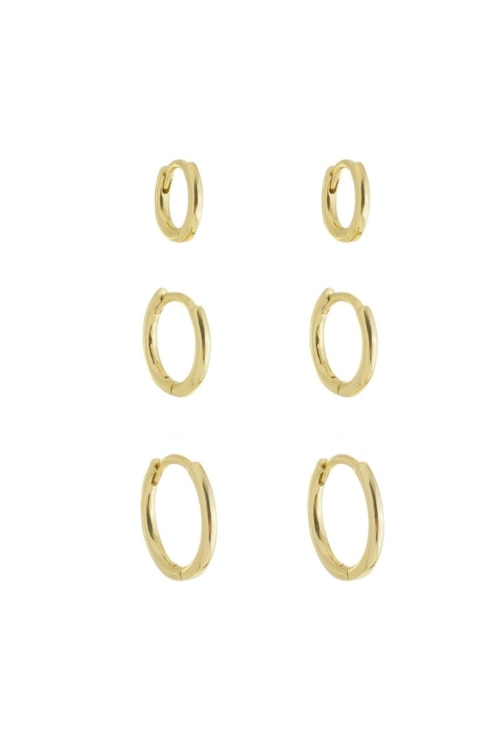 TRIO DE BRINCOS MINIMALISTAS NO OURO BM1735-O TRIO DE BRINCOS MINIMALISTAS NO OURO BM1735-O